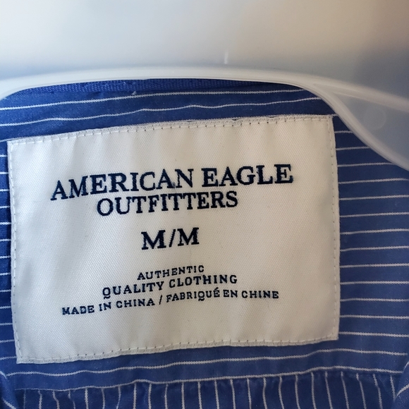 American Eagle Outfitters Vintage Blue Mens Dress Shirt - Picture 3 of 5